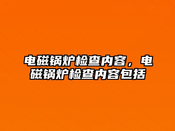 電磁鍋爐檢查內(nèi)容，電磁鍋爐檢查內(nèi)容包括