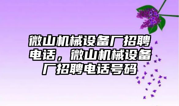 微山機(jī)械設(shè)備廠招聘電話，微山機(jī)械設(shè)備廠招聘電話號碼