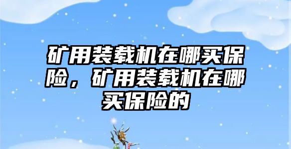 礦用裝載機在哪買保險，礦用裝載機在哪買保險的