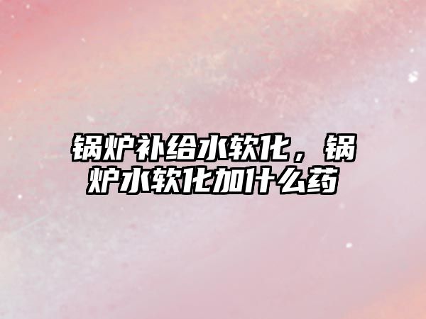 鍋爐補(bǔ)給水軟化，鍋爐水軟化加什么藥