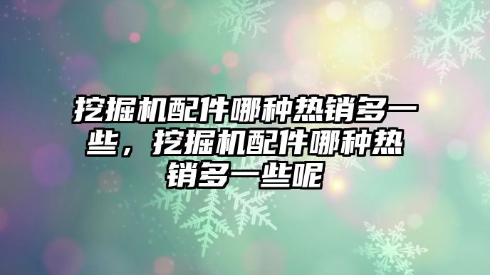 挖掘機(jī)配件哪種熱銷多一些，挖掘機(jī)配件哪種熱銷多一些呢