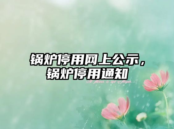 鍋爐停用網(wǎng)上公示，鍋爐停用通知