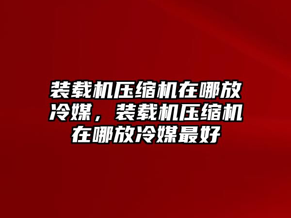 裝載機(jī)壓縮機(jī)在哪放冷媒，裝載機(jī)壓縮機(jī)在哪放冷媒最好