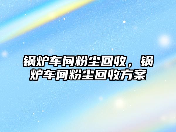 鍋爐車間粉塵回收，鍋爐車間粉塵回收方案