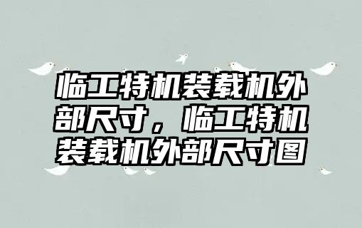 臨工特機(jī)裝載機(jī)外部尺寸，臨工特機(jī)裝載機(jī)外部尺寸圖