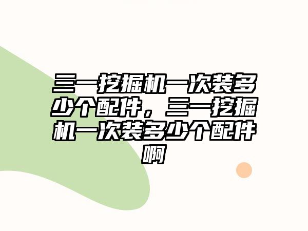 三一挖掘機(jī)一次裝多少個(gè)配件，三一挖掘機(jī)一次裝多少個(gè)配件啊