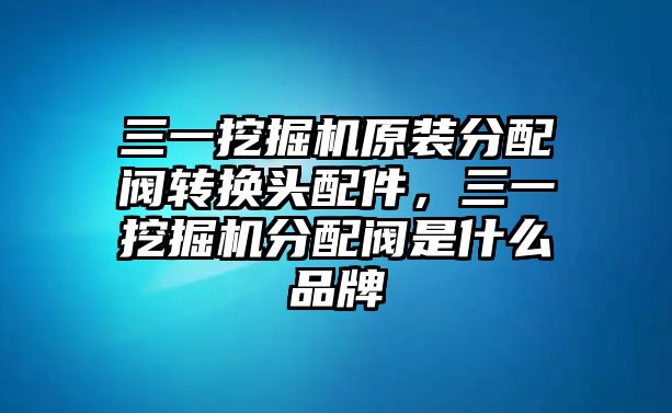 三一挖掘機(jī)原裝分配閥轉(zhuǎn)換頭配件，三一挖掘機(jī)分配閥是什么品牌