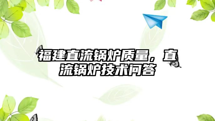 福建直流鍋爐質量，直流鍋爐技術問答