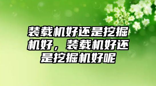 裝載機(jī)好還是挖掘機(jī)好，裝載機(jī)好還是挖掘機(jī)好呢