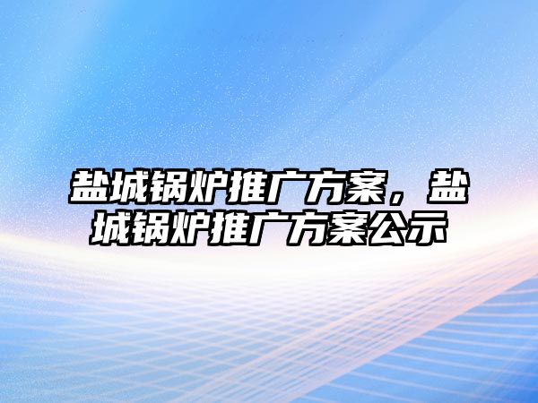 鹽城鍋爐推廣方案，鹽城鍋爐推廣方案公示