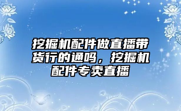 挖掘機(jī)配件做直播帶貨行的通嗎，挖掘機(jī)配件專賣直播