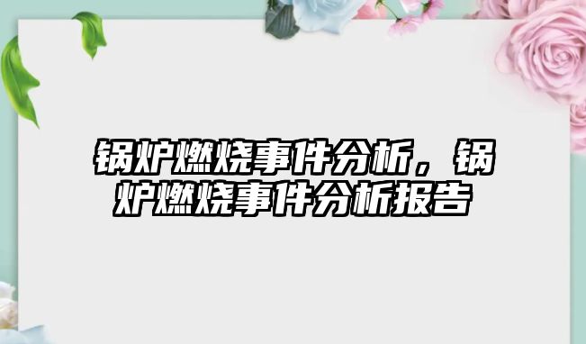 鍋爐燃燒事件分析，鍋爐燃燒事件分析報(bào)告