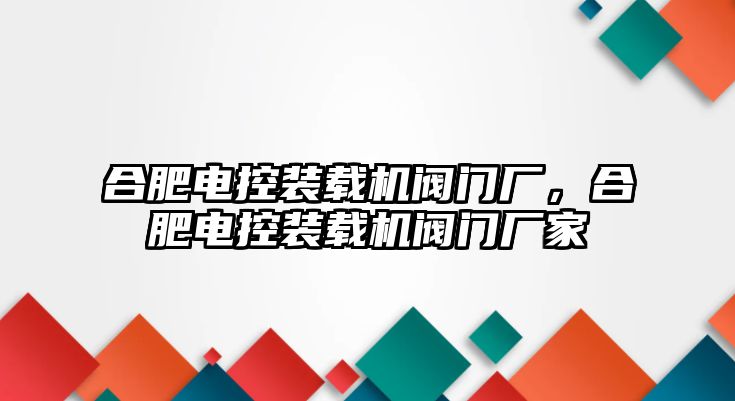 合肥電控裝載機閥門廠，合肥電控裝載機閥門廠家