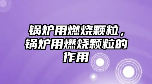 鍋爐用燃燒顆粒，鍋爐用燃燒顆粒的作用