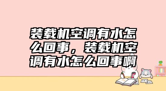 裝載機(jī)空調(diào)有水怎么回事，裝載機(jī)空調(diào)有水怎么回事啊