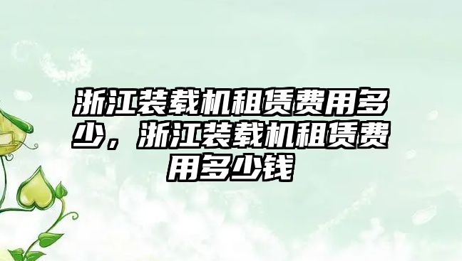 浙江裝載機(jī)租賃費(fèi)用多少，浙江裝載機(jī)租賃費(fèi)用多少錢