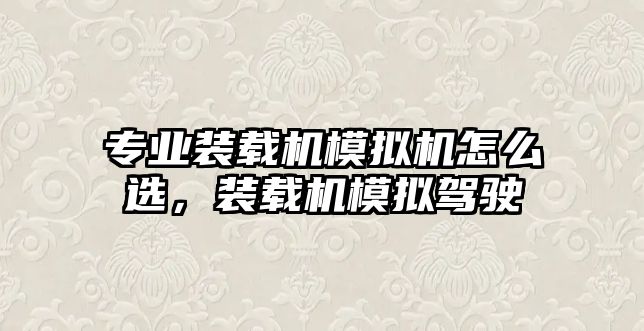 專業(yè)裝載機模擬機怎么選，裝載機模擬駕駛