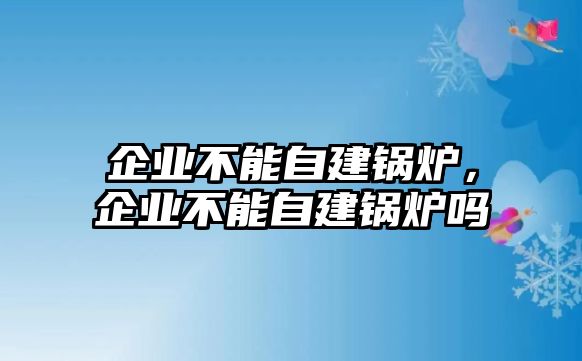 企業(yè)不能自建鍋爐，企業(yè)不能自建鍋爐嗎