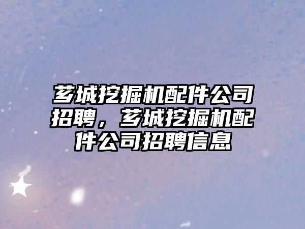 薌城挖掘機配件公司招聘，薌城挖掘機配件公司招聘信息