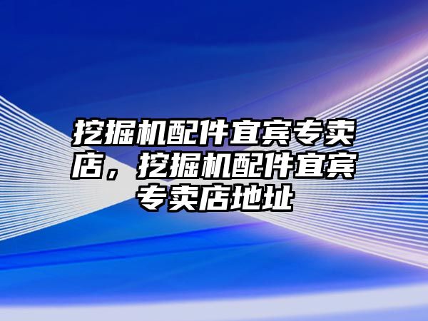 挖掘機(jī)配件宜賓專賣店，挖掘機(jī)配件宜賓專賣店地址