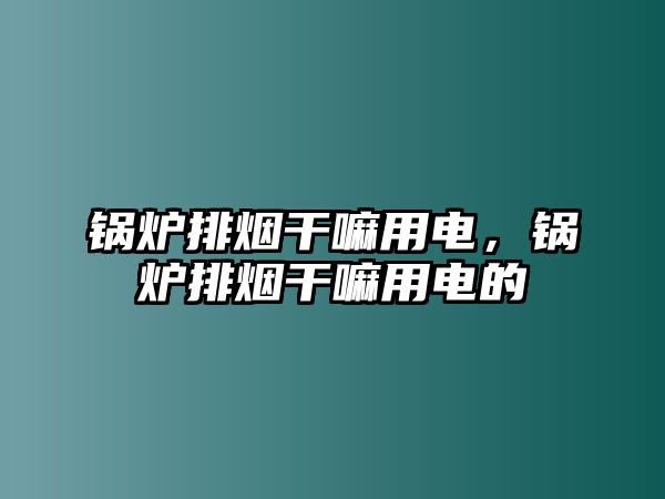 鍋爐排煙干嘛用電，鍋爐排煙干嘛用電的