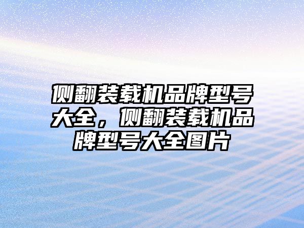 側(cè)翻裝載機品牌型號大全，側(cè)翻裝載機品牌型號大全圖片