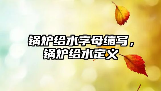 鍋爐給水字母縮寫，鍋爐給水定義