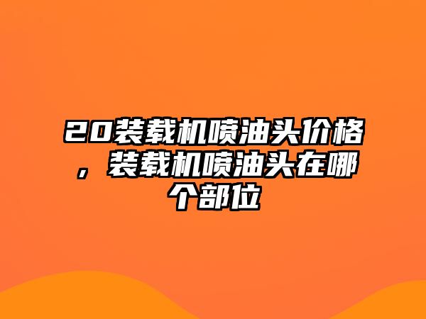 20裝載機(jī)噴油頭價(jià)格，裝載機(jī)噴油頭在哪個(gè)部位