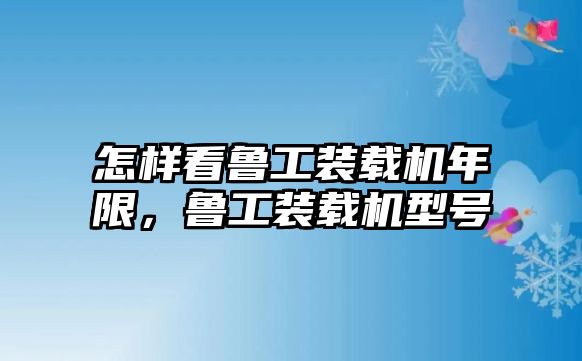 怎樣看魯工裝載機(jī)年限，魯工裝載機(jī)型號(hào)