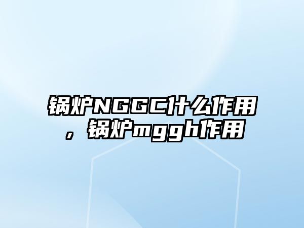 鍋爐NGGC什么作用，鍋爐mggh作用