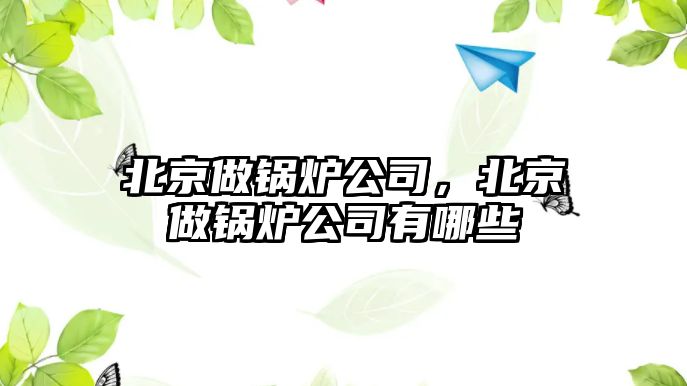 北京做鍋爐公司，北京做鍋爐公司有哪些