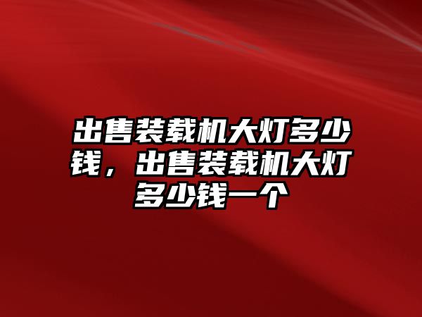 出售裝載機(jī)大燈多少錢，出售裝載機(jī)大燈多少錢一個(gè)